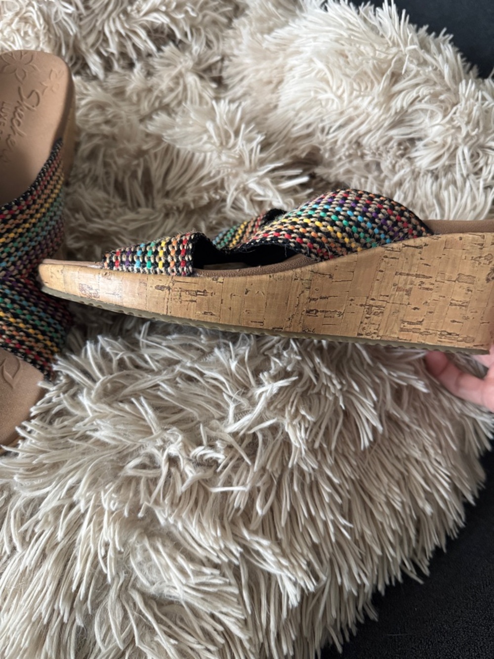 Skechers Multicolor Woven Crossband Wedge Sandals - Picture 6 of 8